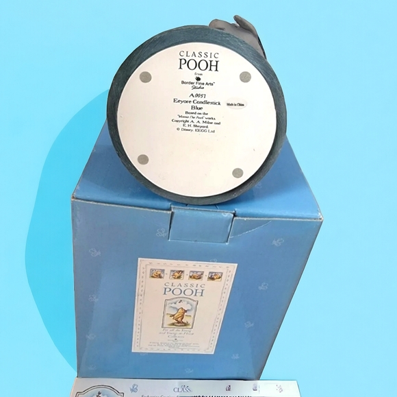 🆕️ Classic Pooh Eeyore Piglet Candlestick Blue A0057 The 100 Acre Wood Rare! - Picture 6 of 8